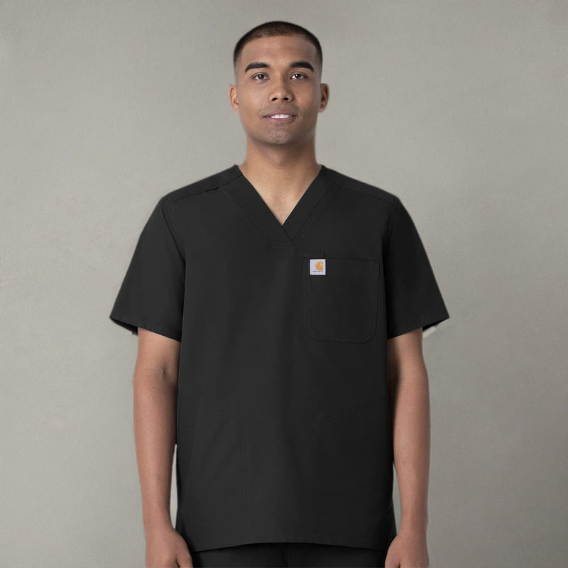 Carhartt Scrubs C16113 Force® Modern Fit V-Neck Top Large Black