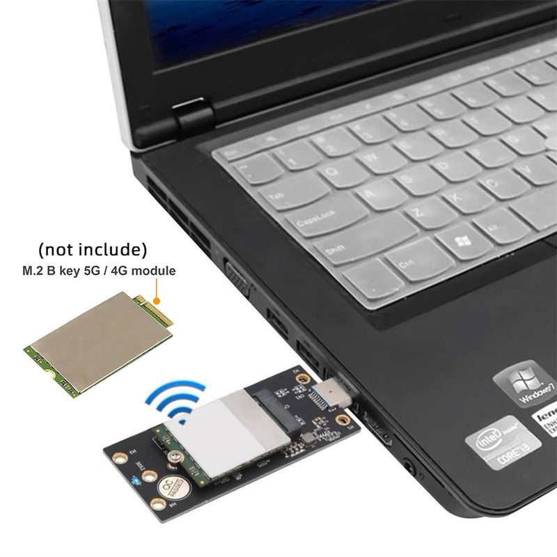NFHK NGFF M.2 Key-B WWAN to USB 3.0 Adapter Riser Card w SIM Slot for 3G/4G/5G LTE Wireless Module Modem Card B-Key LTE to USB3.0