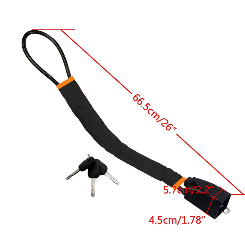 KAYCENTOP Car Steering Wheel Lock, Seat Belt Lock, Anti-Theft Device, Max 17 Inch Length, Small and Light-Weight, Multi-Functional, Fit Most Vehicle, SUV, Golf Cart Security (Black) Black
