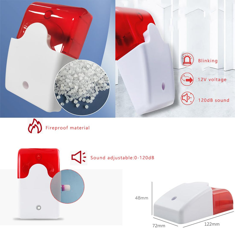12V High/Low Temperature Monitor, Temperature Sensor with 5M Waterproof Probe, 0~120dB Adjustable Audible/Visual Freezer Alarm, Refrigerator Thermometer for Fridge/Cold Chain/RV/Pond/Farming/Factory