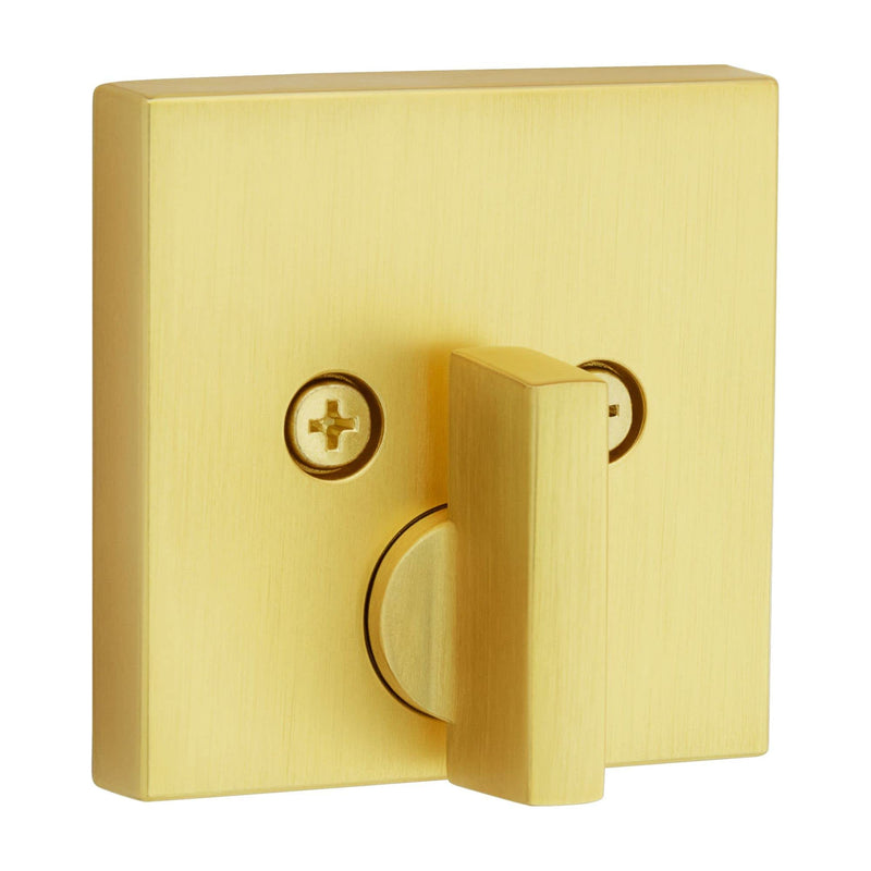 Kwikset Downtown Deadbolt Lock, Satin Brass Square Exterior Keyed Front Entry Door, Pick Resistant SmartKey Rekey Security, Single Cylinder Dead Bolt, with Microban Protection (Pack of 1)