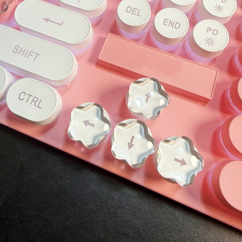 60pcs Flower Keycap for Long Nails,Glass Star Keyboard Sticker (Flower60) | Cute 3D glass flower keyboard stickers for long nail. keycaps protect nail art,eyboard covers, Christmas gift for girls Flower 60pcs
