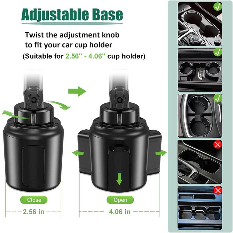 Magnetic Car Cup Holder Phone Mount for MagSafe, 2 Pack Cell Phone Mount for Car Cup Holder & Air Vent [ 20 X N52 Magnets ], for iPhone 15 14 13 Pro Plus Max Mini, MagSafe Case & Other Phone