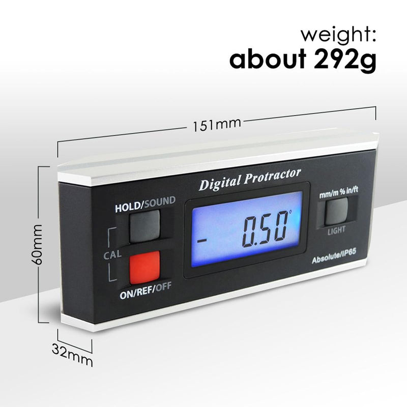 Digital Angle Finder Magnetic Protractor Inclinometer Angle Level Meter Tool Digital Protractor Bevel Gauge for Woodworking, Table Saw, Construction V-Groove 0~360 degree with Backlight