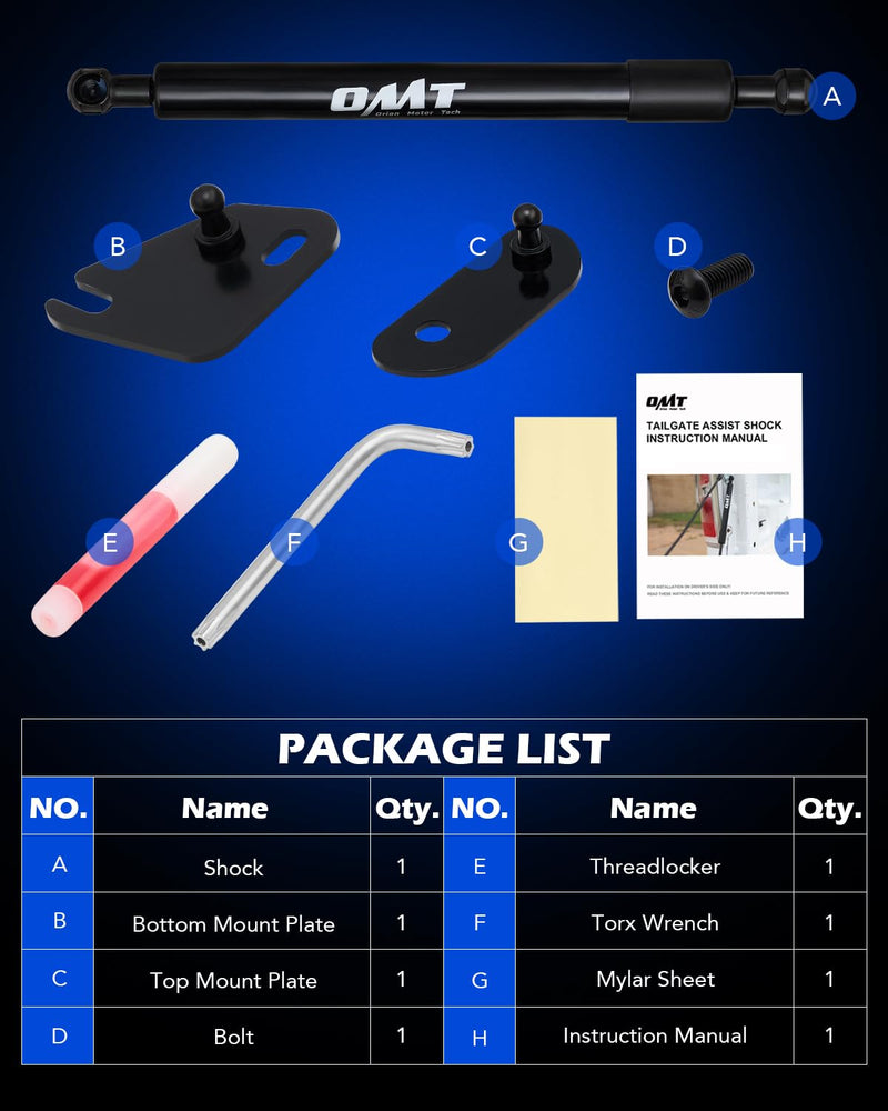 Orion Motor Tech Compatible with 15-23 F150 Tailgate Assist Accessories, Truck Tail Gate Lift Assist Tailgate Shock Compatible with Ford F150 2015 2016 2017 2018 2019 2020 2021 2022 2023 Black