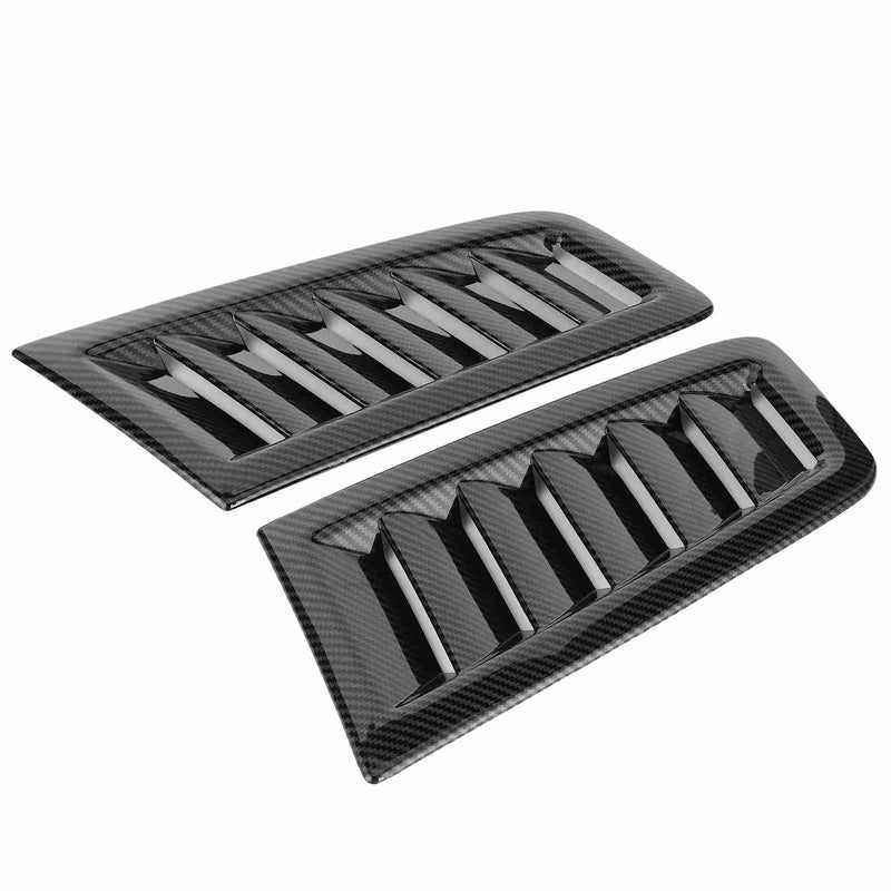 Qiilu 2PCS Car Hood Vent Scoop Kit, Universal Cold Air Intake Fitment Louvers Cooling Intakes Auto Hoods Vents Bonnet Cover Car Exterior Decorative Parts for Focus RS MK2 (Carbon