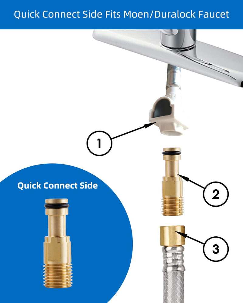 Universal Kitchen Sink Side Sprayer with Quick Side Connector Compatible with Moen Faucet Sprayer Replacement, Kitchen Sink Faucet Sprayer Attachment with Water Hose/Holder, Brushed Nickel Finish