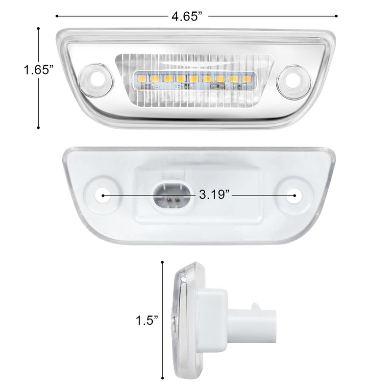 5PCS 9LED Cab Marker Top Roof Running Lights Assembly, Reflective Clear Lens, Super Bright Amber Light, Compatible with Kenworth T680 T770 T880 & Peterbilt 579 Heavy Trucks Cab Marker Lights