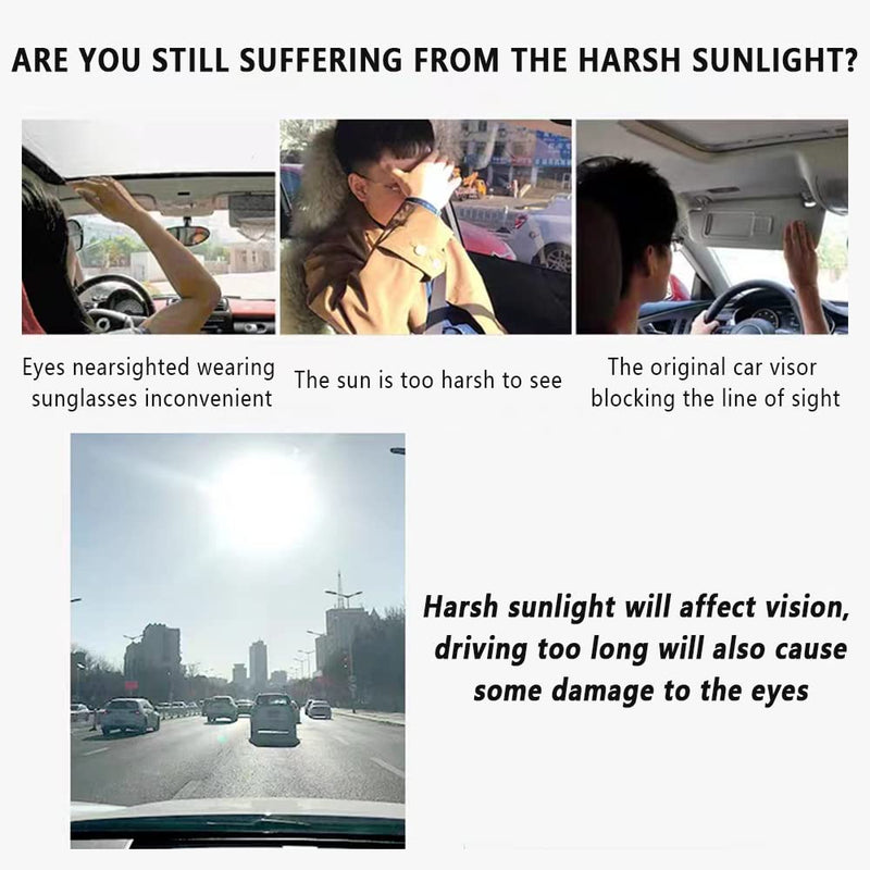 HD Visor Sunshade Extender for Car,72.5% Strong-Light Blocking Rate - Anti-Glare Car Visor Protect from Sun Glare, Snow Blindness and UV Rays (1Pcs) 1Pcs