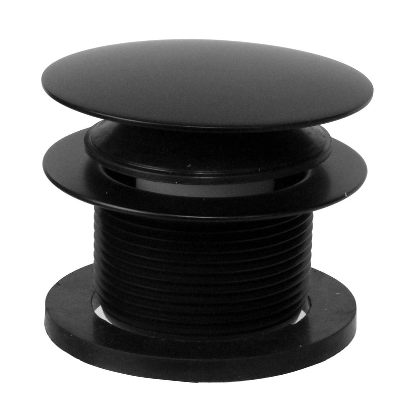 Westbrass A398RK-62 1-1/2" NPSM Coarse Thread Mushroom Tip-Toe Bathtub Drain Stopper with Illusionary Overflow Faceplate, Matte Black