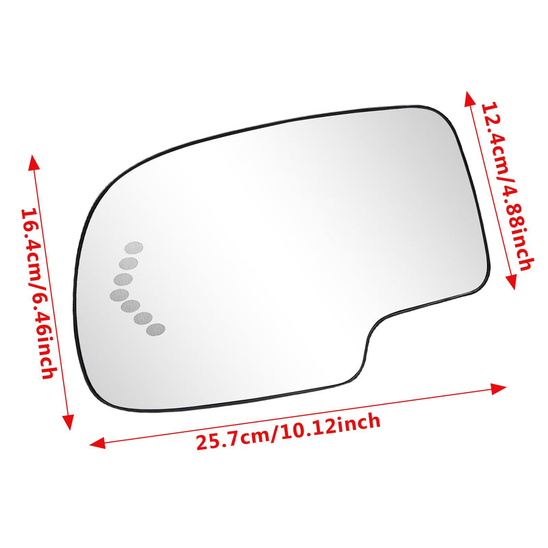 TOP-MAX Driver Side Mirror Glass Replacement for 2003-2006 Chevy Silverado GMC Sierra Tahoe Yukon Suburban Avalanche Cadillac Escalade, Heated Exterior Left Mirror with Turn Signal