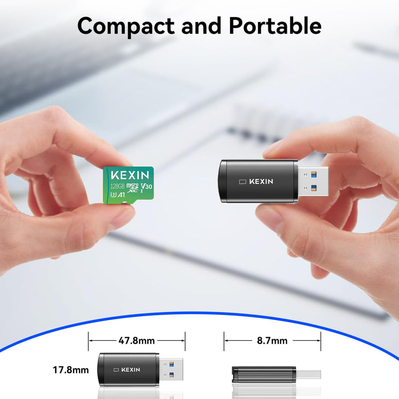 KEXIN SD Card Reader USB 3.0 Micro SD Card Reader Plug and Play 5Gbps Speed SD Card Adapter for Micro SD, Micro SDHC, Micro SDXC and UHS-I Cards TF Card Reader