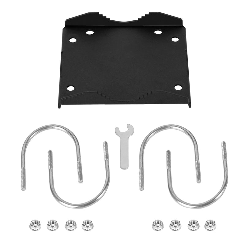 Antenna Mast Clamp Cross-Over Bracket Kit for 1.7-2.3" OD Poles, Antenna Pole Mounting Hardware with U Bolts, for TV Antenna, Weather Station, Antenna Double Pipe-Mounting