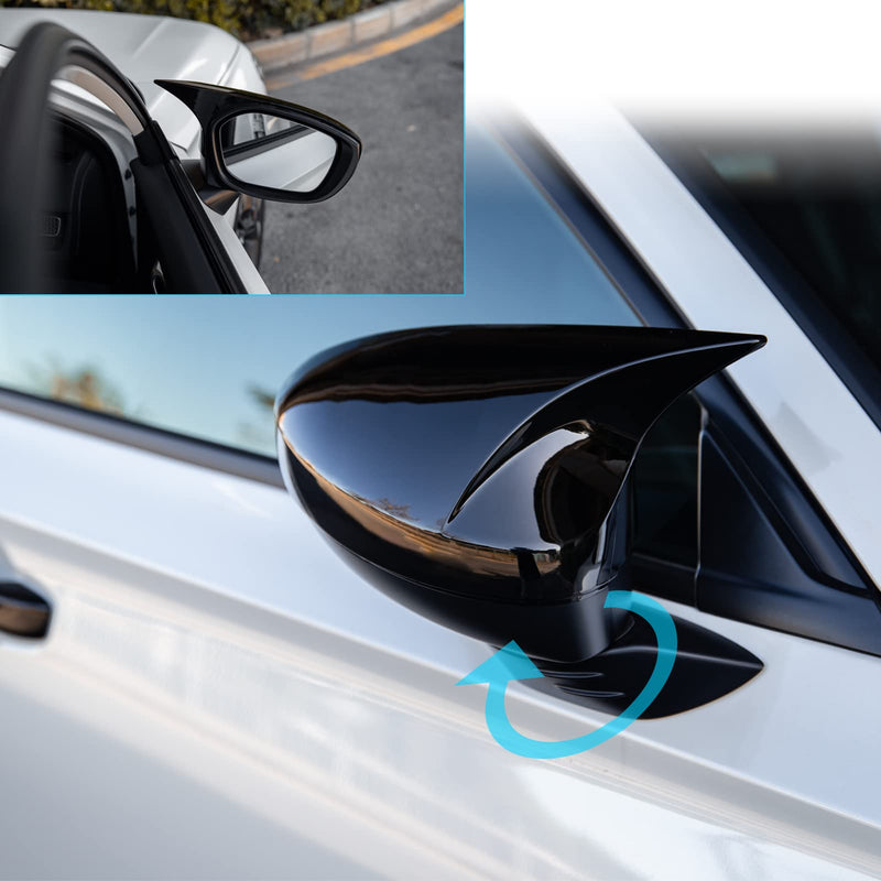CKE 2pcs Compatible with Honda Civic 2026 2025 2024 2023 2022 Accessories Aggressive Look Sport Door Side Mirror Cover Exterior Rearview Mirror Guard Cover Trims -Glossy Black Glossy Black