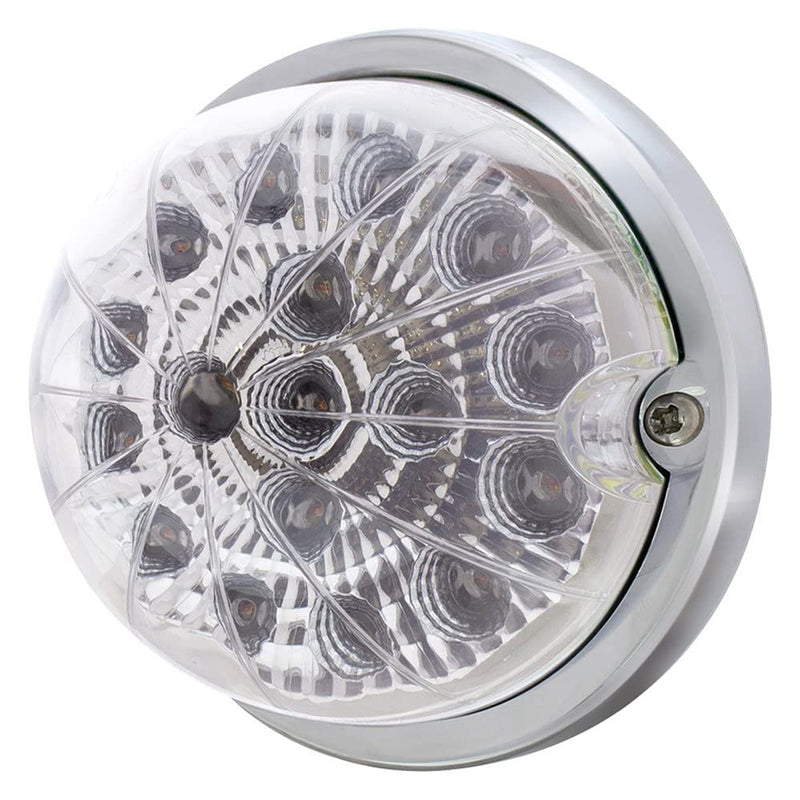  [AUSTRALIA] - United Pacific 39659 17LED Dual Function Watermelon Clear Reflector Flush Mount Cab Light Kit w/Low Profile Bezel - Amber LED/Clear Lens – ONE Unit