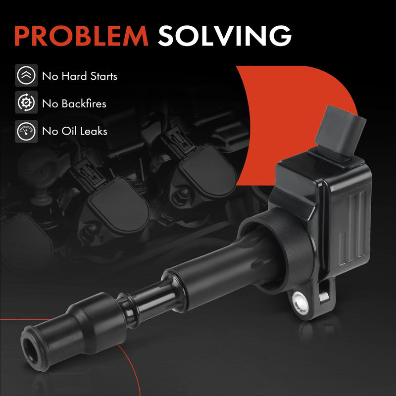 A-Premium Ignition Coil Compatible with Hyundai & Kia Vehicles - L4 2.0L - Elantra 2015-2020, Sonata 2016-2019, Veloster 2019-2021, Forte 2017-2023, Optima 2017-2020, Soul 2020-2024 1