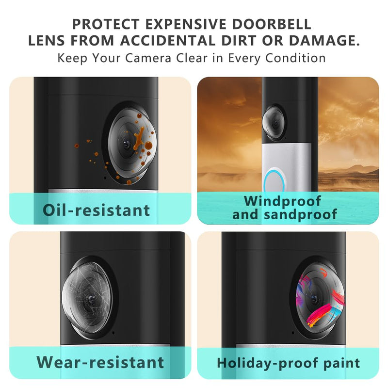 Lens Guard for Ring Battery Doorbell/Plus/Pro, Lens Protector Removable PC Protective Lens Cover for Battery Doorbell/Plus/Pro Accessories (2 pcs)