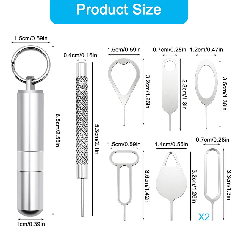 SIM Card Ejector Tray Removal Tool with Cleaning Brush, 2 in 1 EDC Portable Keychain Eject Pins Reset Needle Opener Cleaning Pen for All iPhone Airpods iPad Samsung Galaxy Cell Phone Smartphone