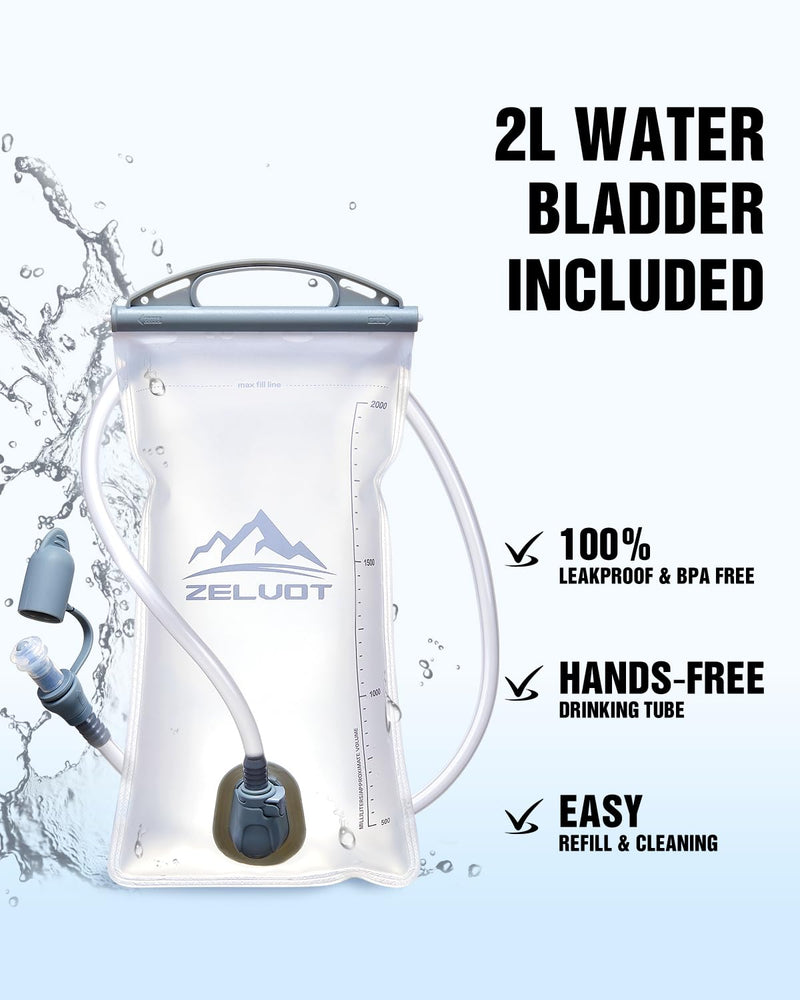 Running Vest with 2L Water Bladder, USA Original Patent, Lightweight Adjustable Chest Pack with Gear Holder, Reflective Running Hydration Vest for Women Men for Marathon Black Medium-Large