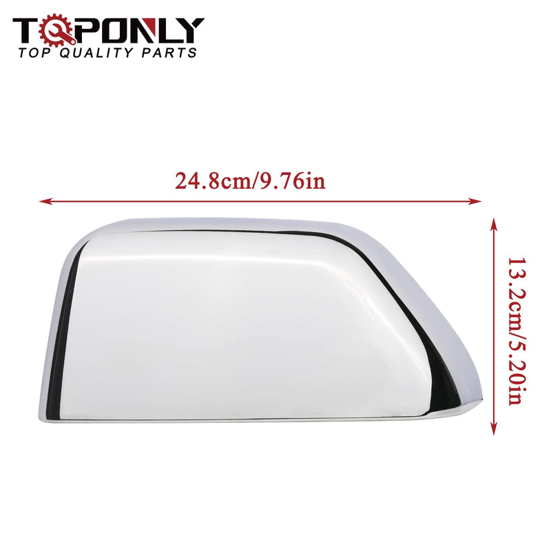 1 Pair Tow Mirror Chrome Cover Cap | For 2017-2024 Ford Super Duty F250 F350 F450 F550 Truck Accessories Replacement | Driver&Passenger Side Exterior Plastic Top Half Door Mirror Caps 1 Pair