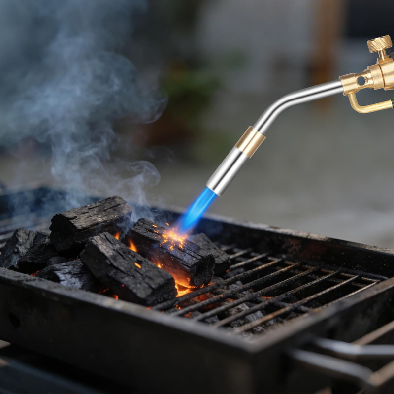 Propane Torch, High Intensity Torch Head Trigger Start Gas Torch for Propane, Map and Mapp Gas, Mapp Gas Torch for Campfire, Charcoal, Firewood, Welding