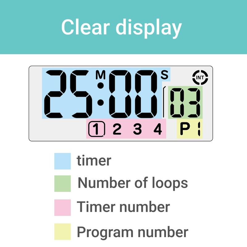 dretec pomodoro Timer, Productivity for Studying, Large Button, Interval,Blue Blue