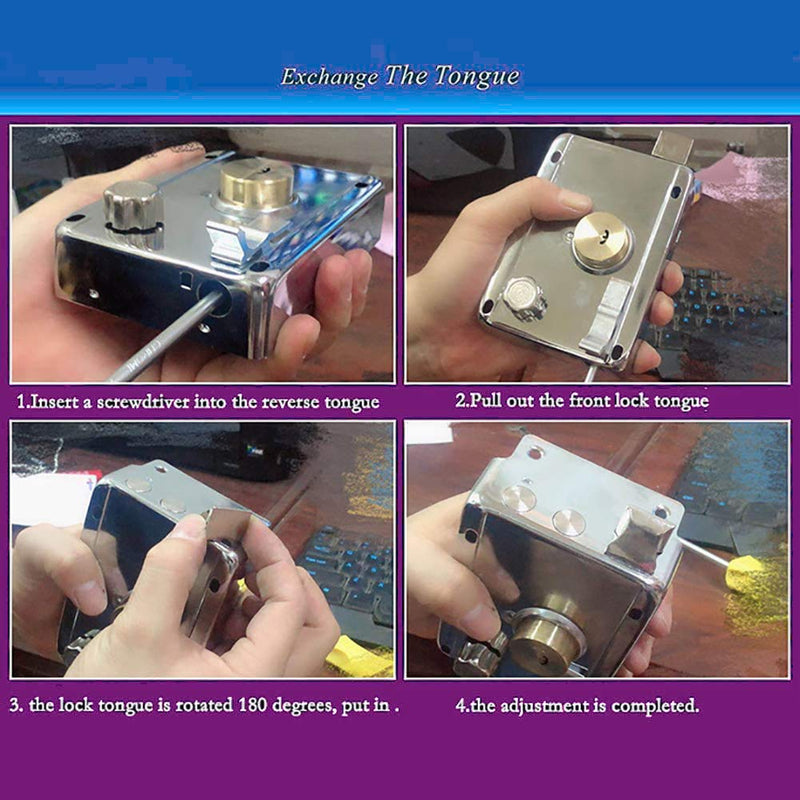 Home Safety Vertical Keyway Cylinder Deadbolt Rim Lock Set Exterior Door Anti-Theft Door Locks