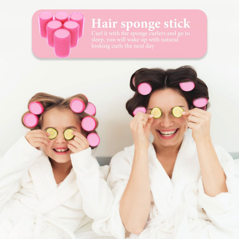FOMIYES 12Pcs Sponge Hair Rollers Heatless Self Grip Foam Curlers for Long, Medium, and Short Hair Styling, Sleep-in Curling Tools for Women
