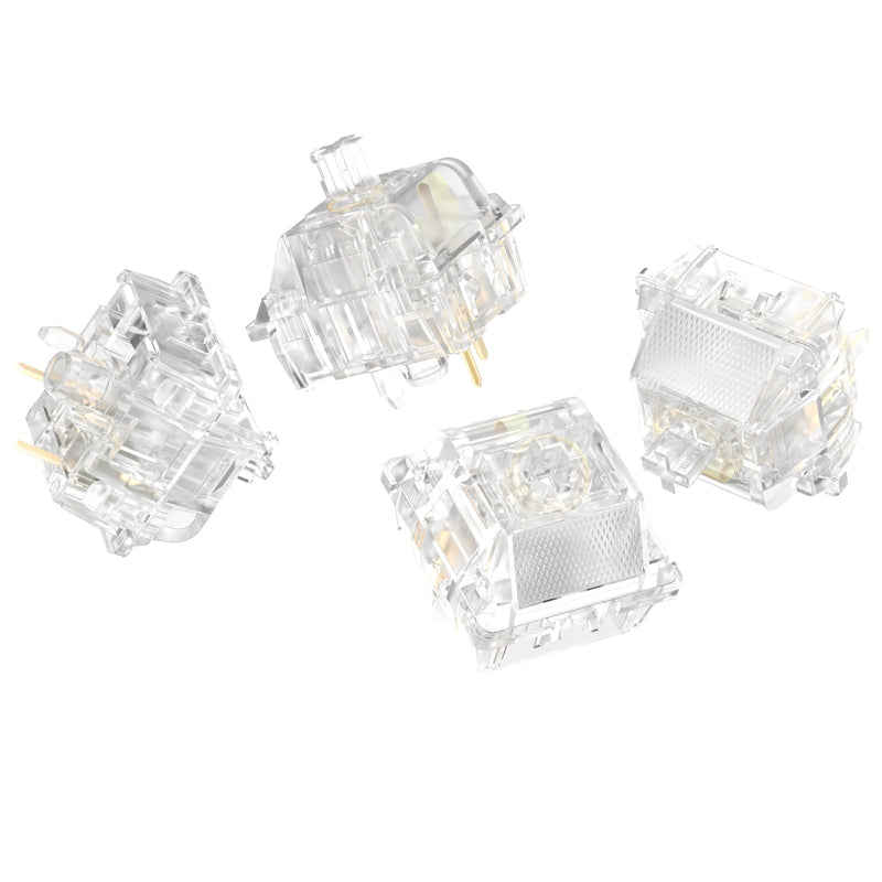 DUROCK Ice King Switches, Progressive Spring Transparent Clear RGB Switch, 5-Pin Pre-Lubed Mechanical Keyboard Switches (Ice Kings Linear, 90pcs) Linear 62g