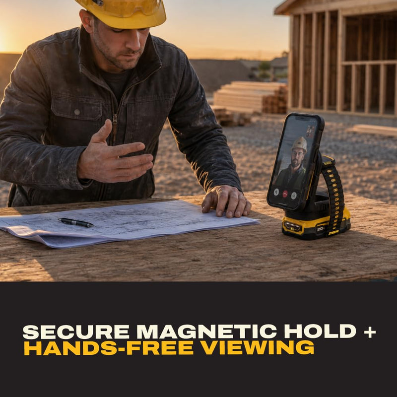DEWALT 2-in-1 Magnetic Wireless Charger for Phone & Apple Watch – Compatible with 20V MAX Batteries, MagSafe Charging Stand, USB-C Powered, Portable Wireless Charging Station (Battery Sold Separately) 2-in-1 Charger