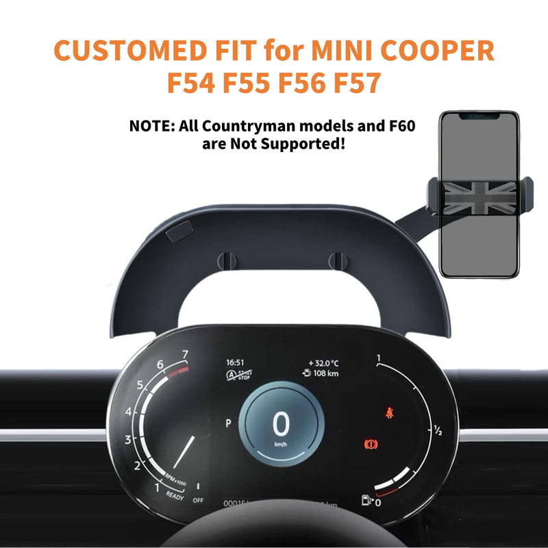 Car Phone Holder for Mini Cooper F54 F55 F56 F57 with Control Display Dashboard, 360° Rotatable Phone Mount for All 4-6.9 Inches Smartphones, Right (Not Supported All Countryman F60/R61) F54 F55 F56 F57 (Manual Right Side)