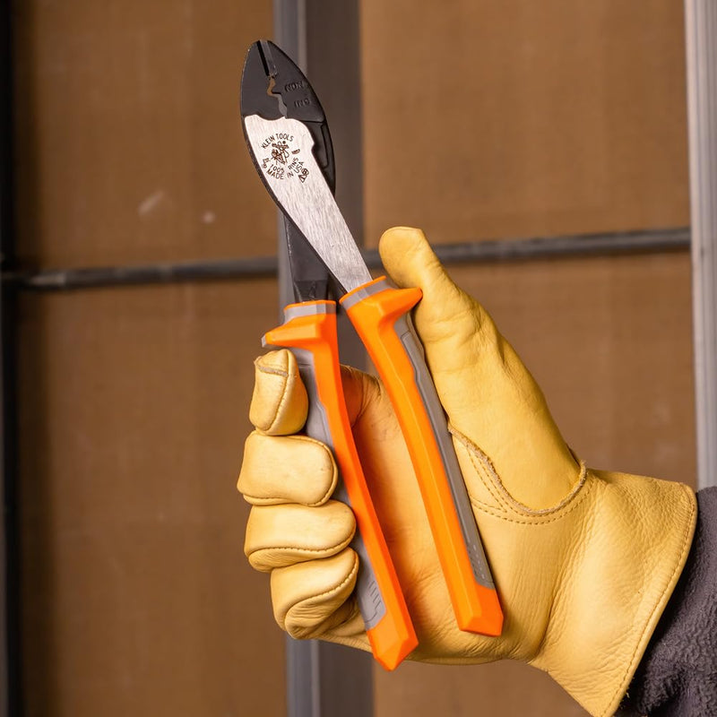 Klein Tools 1005RINS Insulated Pliers, Made in USA, Cutting / Crimping Tool for Insulated and Non-Insulated 10 to 22 AWG Wire and Connectors,1000V Rated