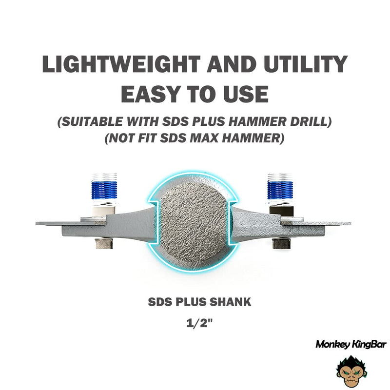 Monkey King Bar- Sds Plus Bits 4 Inch Wide -(4"x10") SDS Plus Chisel Short Handle Floor Scraper with Removes Thinset Fits SDS-Plus Rotary Hammers 10-inch length