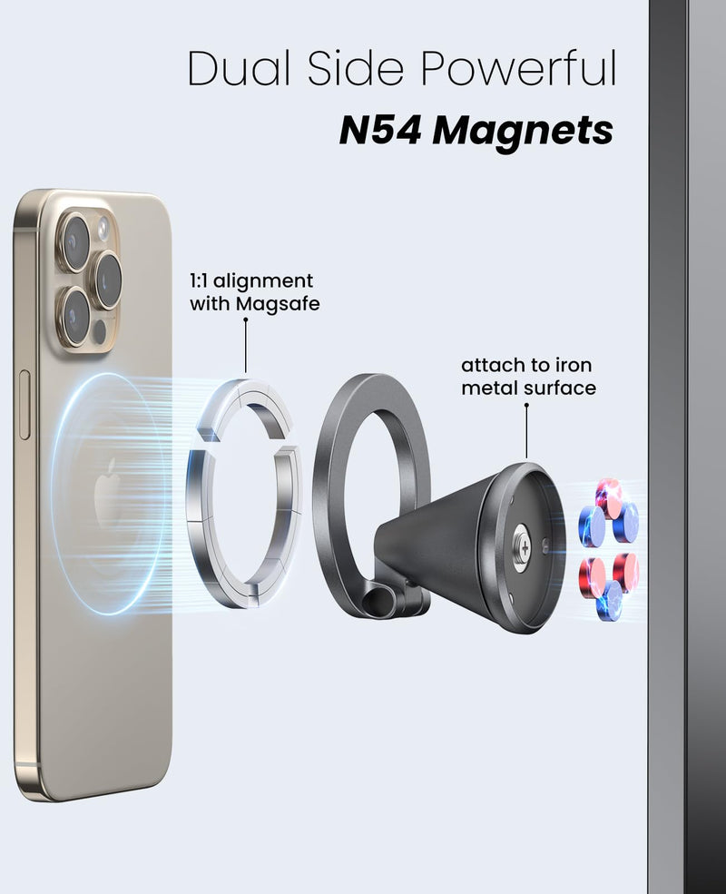 for Magsafe Car Mount - Magnetic Phone Holder for Car Dashboard, Gym Phone Holder, Golf Cart Phone Mount, 360° Rotation Cell Phone Holders for Your Car for iPhone17/16/15/14/13/12 Series
