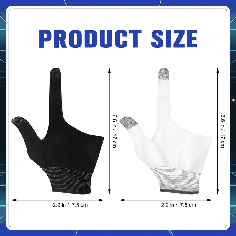 2 Pairs Finger Gloves for Gaming, Thumb Sleeves Mobile Gaming, | with Elastic Breathable Design Lightweight Comfortable Gloves for Esports and Billiards