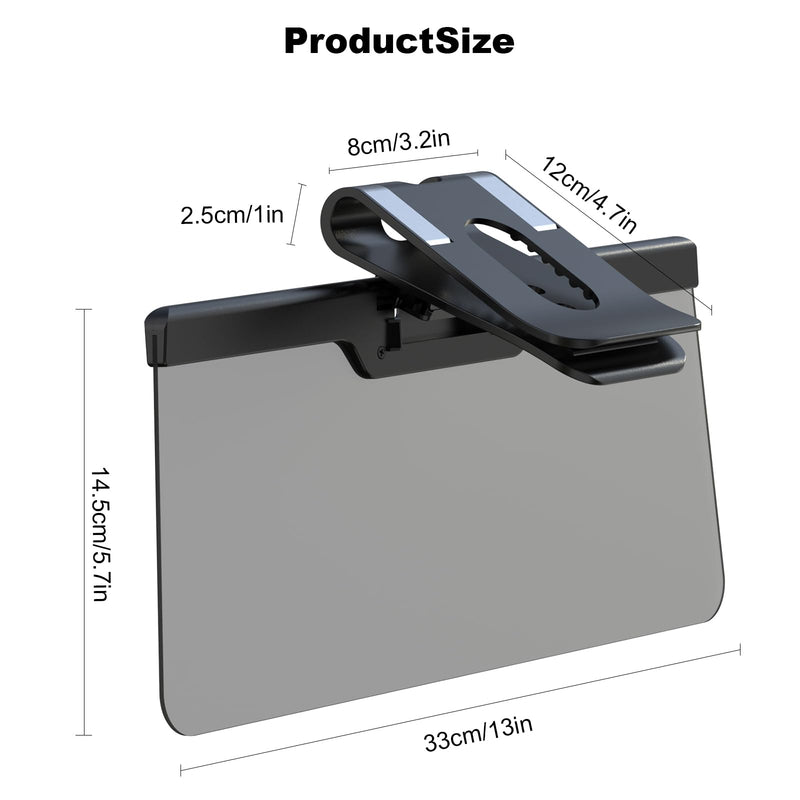 Sun Visor Extender for Car, Enhanced UV400 Anti-Glare, Adjustable Mount with PC Lens, Universal Car Anti-UV Polarized Sun Visor Extender Attachment, Anti-Snow Blind, Ensure Safe Driving