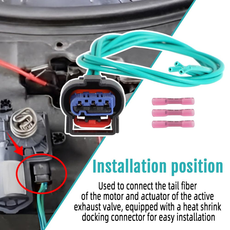 AUTOVIC Actuator Motor Connector Plug Pigtail for Exhaust Valve Compatible with Dodge Challenger Charger 2015-2023