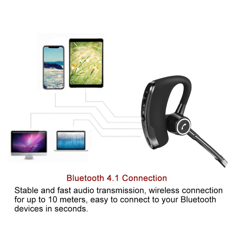 Zerone V8s Bluetooth Headset Car Earpiece Handsfree 120H Standby Time Business Bluetooth Earpiece Headphone Clear Voice Capture in-Ear Earbuds for Cellphone
