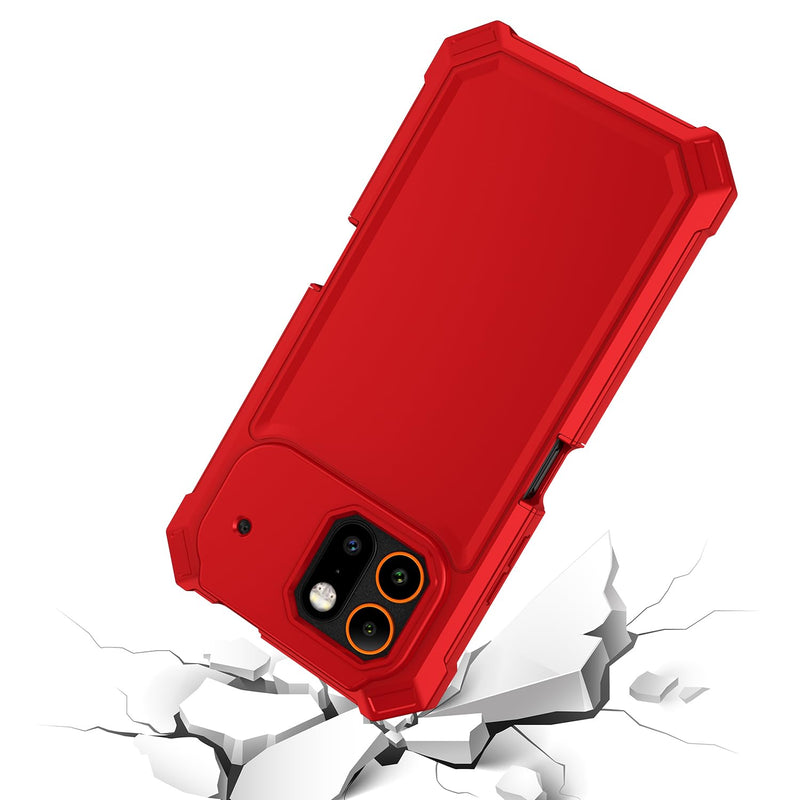 Phone Case for ATT TREK with Screen Protector Full Body Protection | ATT Trek SN515AR Phone Case Front Silicone Bumper Hard Plastic Back Shockproof Rugged Corner Military Grade Design Red
