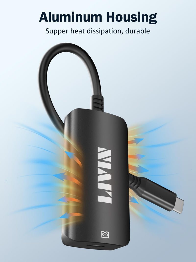LIVIN USB C to Portable Monitor、AR Glasses XREAL One、Air 2 Pro/VITURE Pro/RayNeo Air 2s、3s/Rokid,【4K@60Hz+PD 100W+Audio 3.5mm】,USB C to Type C Adapter iPhone15/16、Android、PC、Switch、Steam Deck、Rog Ally