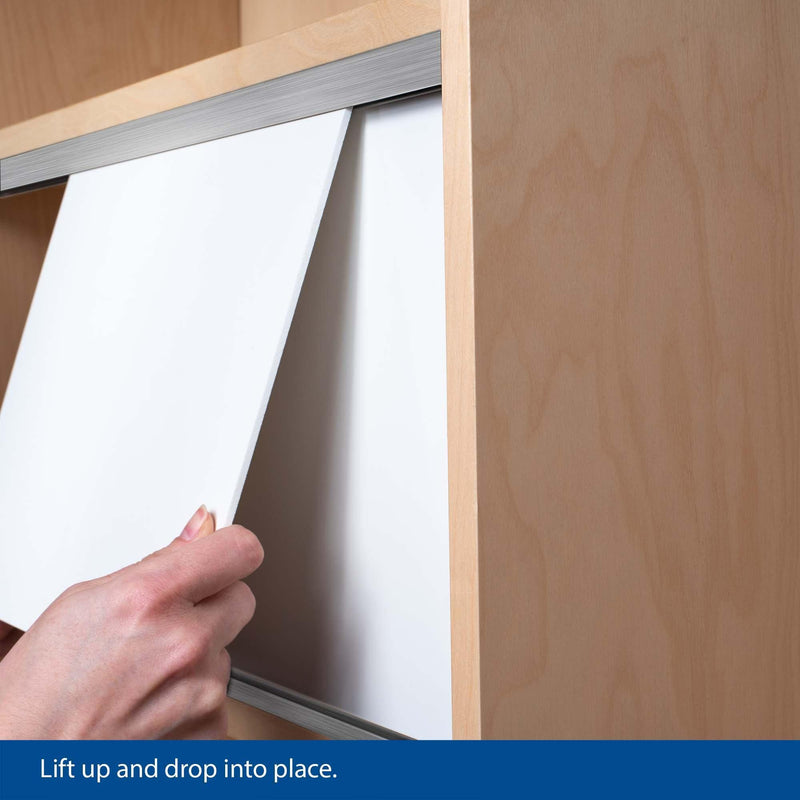 Outwater 36in Aluminum Sliding Door Track for 3/4in Wood Panels, Mill Finish 36 Inches For 3/4" Wood Panels