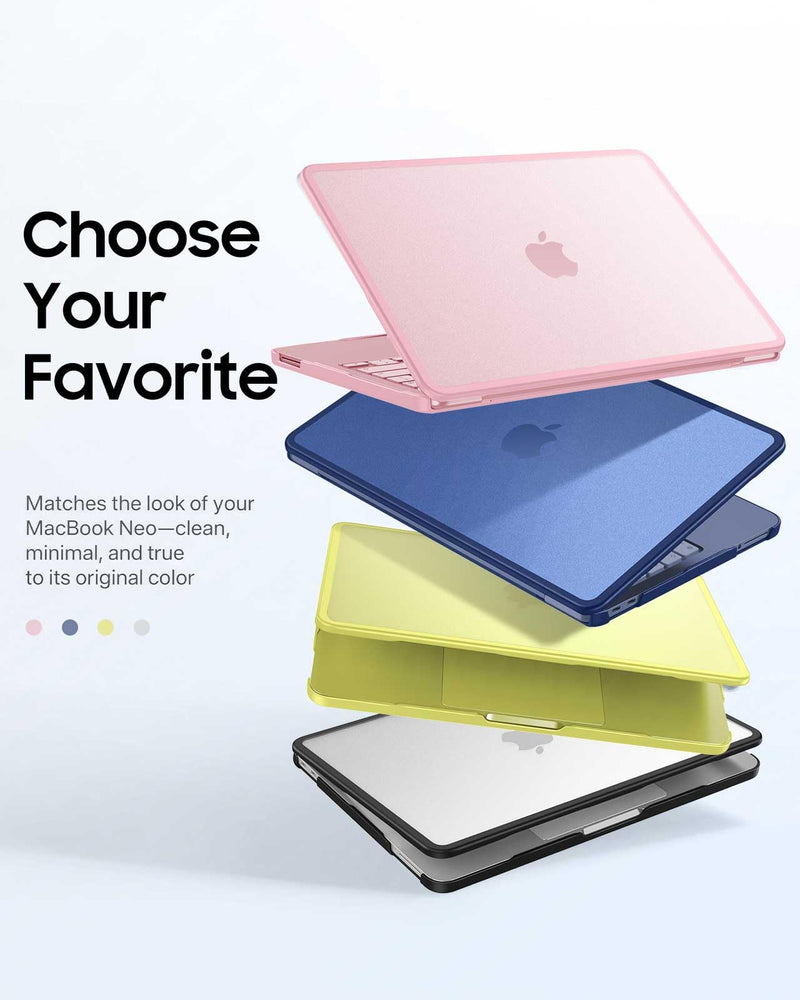 Fintie Shockproof Case for MacBook Neo 13 Inch A3404 2026, Black | Fingerprint Resistant, TPU Bumper, Hard Back Shell, Hard Shell Matte Cover, Snap-On Design, Travel Ready