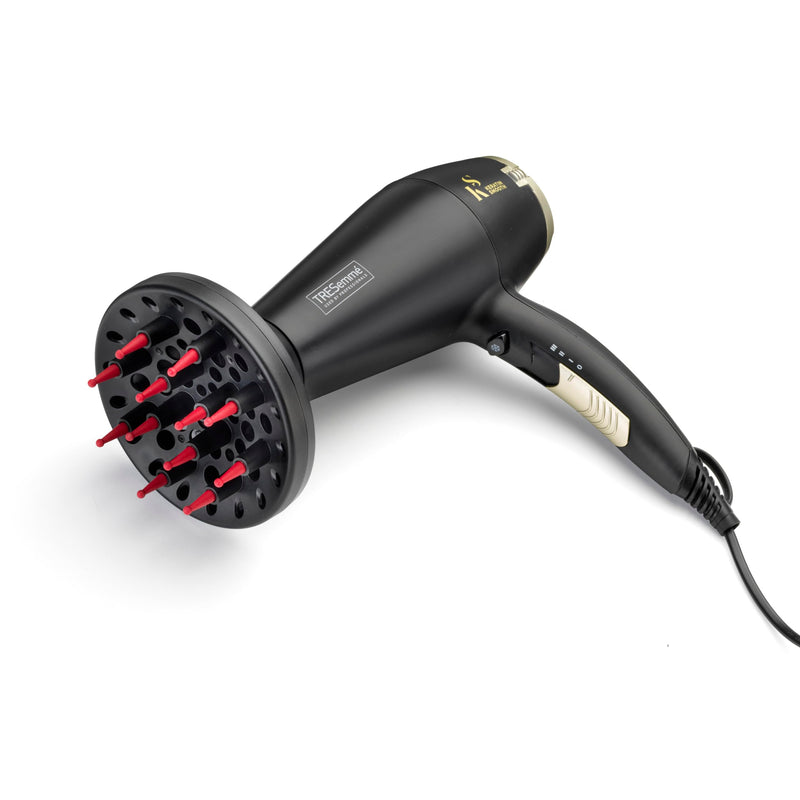 TRESemme Keratin Smooth Volume Shine Hair Dryer & Diffuser Gift Set - 2200W Powerful Blow Dryer, Heat Protection, Paddle Brush, Accessories, Black, 5543BU