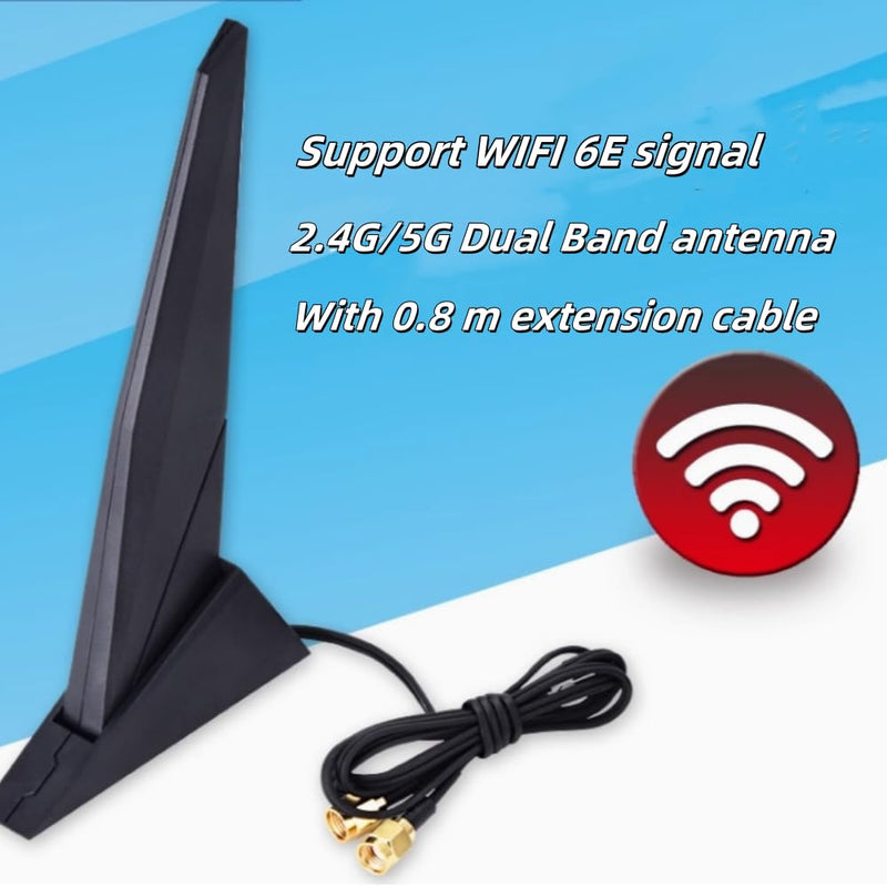 Laptops Dual Band WiFi Antenna 2.4GHz 5GHz RP-SMA Magnetic Base Adapter Antenna with 80cm Extension Cable for ASUS Z390 Z490 X570 Motherboard 2T2R PCI-E Bluetooth Network Router