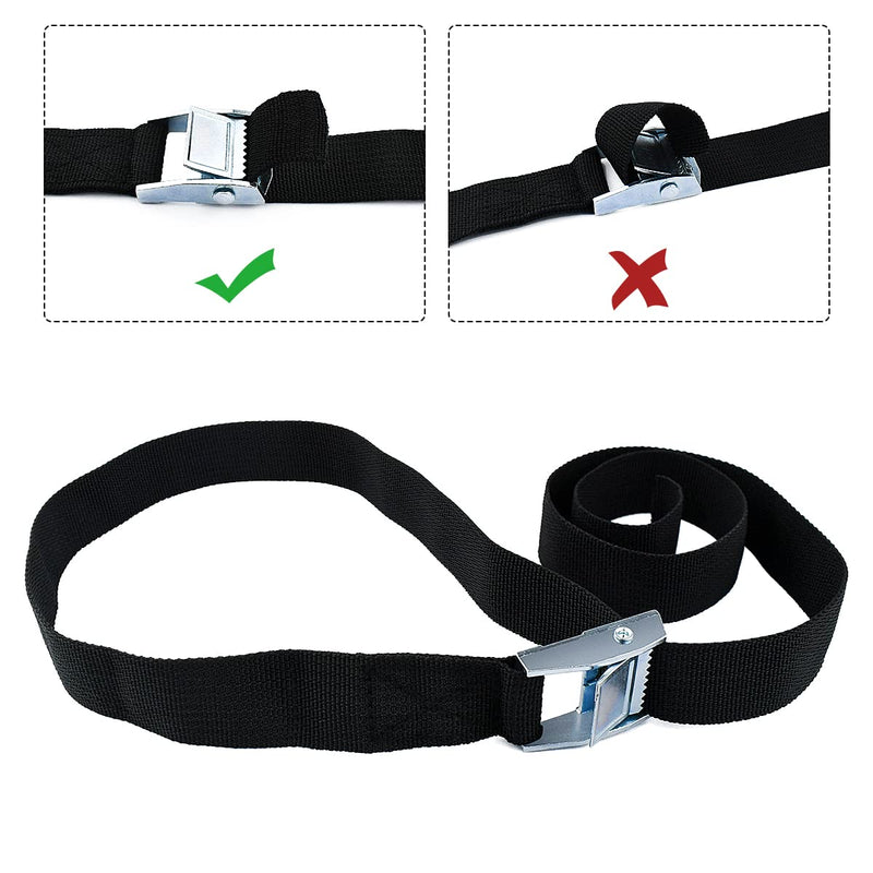 2PCS Lashing Straps with Buckles Adjustable, Up to 600lbs,Tie Down Straps for Motorcycle, Cargo, Trucks,Trailer,Luggage (1" x 3.3') 1" x 3.3'