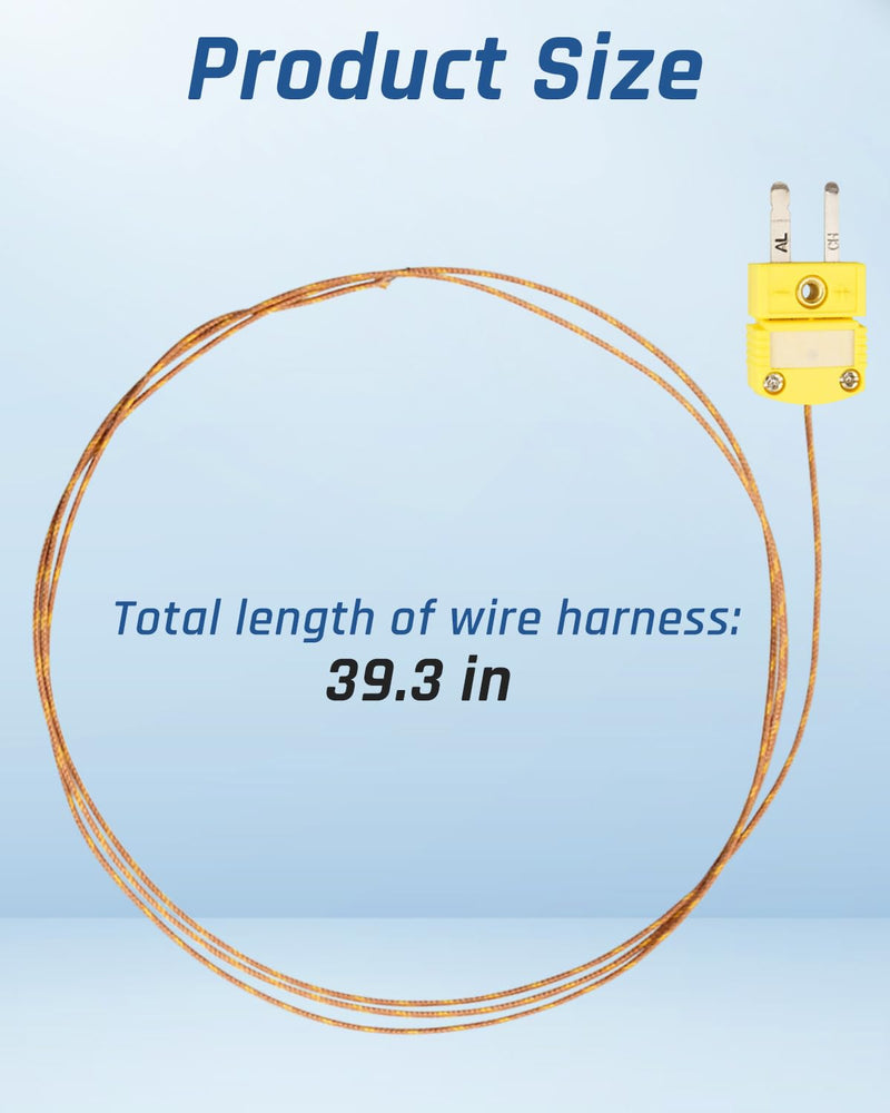 5 Pcs K Type Mini-Connector Thermocouple Temperature Probe Sensor 1 Meters Long Measure Range -50°C~482°C (-58°F~899°F)