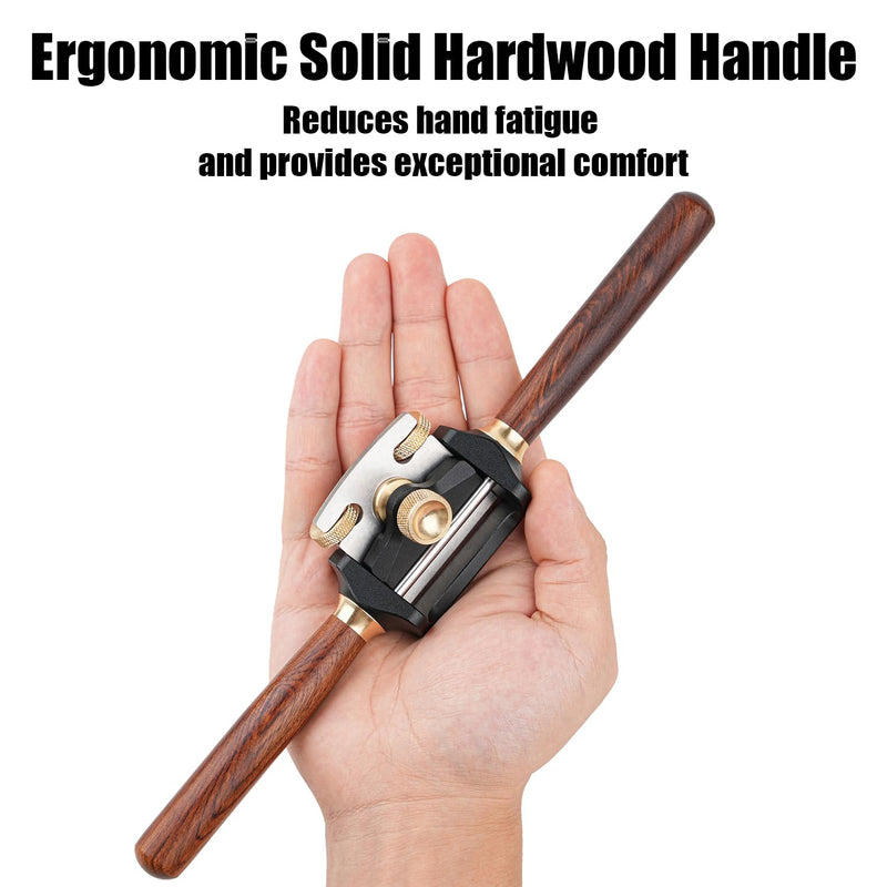TOOLCOOL Adjustable Spokeshave Hardwood Handle Spoke Shave For Woodworking (Round Base) Round Base