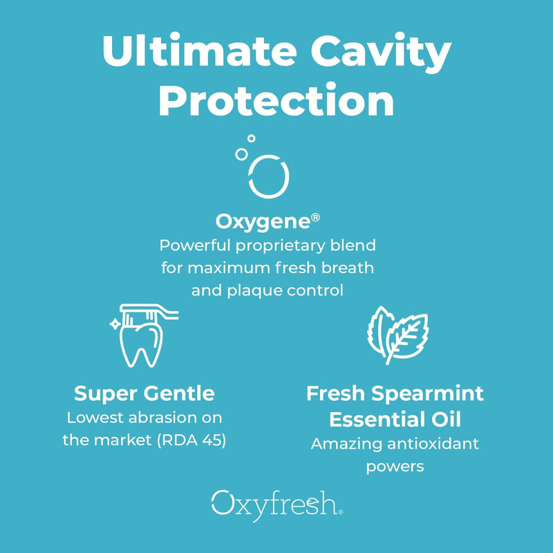 Oxyfresh Cavity Protection – Fresh Mint Fluoride Toothpaste – Low Abrasion Anticavity Toothpaste for Sensitive Teeth – Remineralizing Enamel Repair Helps Prevent Tartar & Cavities - 5 oz (Pack of 3) 3 Pack