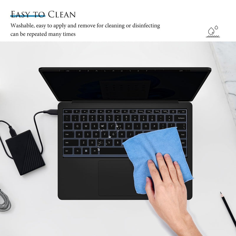 Keyboard Cover Compatible with Microsoft Surface Laptop 2026 2024 | for Microsoft Surface Laptop 8th 7th Edition Copilot+ PC, 13.8 inch & 15 inch, Keyboard Skin Protector, Black