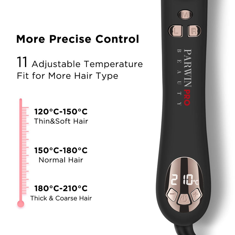 25 mm Rotating Curling Iron, Automatic Hair Curler, Dual Voltage | Nano Titanium Coating, Curling Tongs, LCD Display, Negative Ions, Auto Shut-Off, 120–210°C, for Loose Curls 25MM